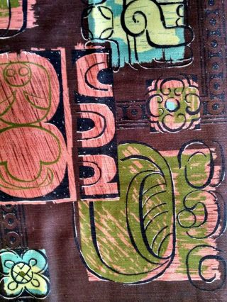 FABULOUS Vintage Mid Century Bark Cloth Panel 3