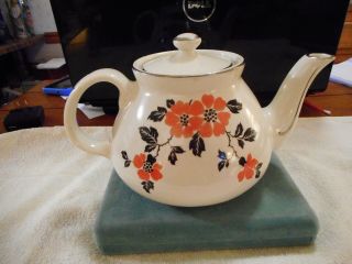 Vintage Hall Red Poppy York Style Teapot