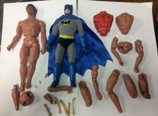Vintage Mego 12 Inches Figures And Parts (batman,  Superman,  Spiderman Red Torso