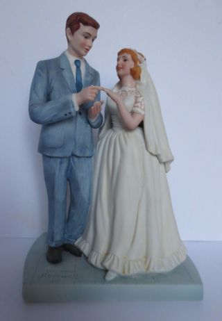 Vintage 1981 Norman Rockwell " Bride And Groom " Figurine - Marked