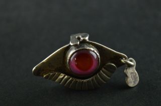 Vintage Native Sterling Silver Ring W Pink Stone - 22.  1g