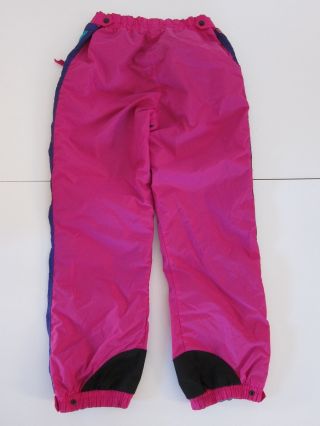 Vintage Columbia Pink Purple Green 100 Nylon Ski Snowboard Pants Size Medium 2