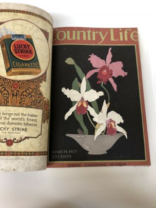 Vintage Country Life Magazines 1927 Feb - April Bound Magazines Many Great Ads 6