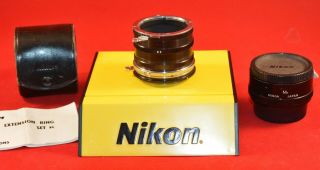 Vintage Nikon K - Series And M2 Macro Extension Tube Set