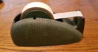 Vintage Green Scotch Art Deco Tape Dispenser Whale Tail Cast Iron Industrial 5