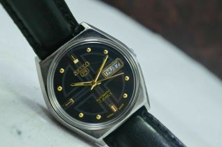 Vintage Seiko 5 Day Date 17 Jewels 6309 Movement Men ' s Wrist Watch 3