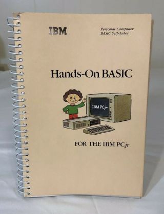 Ibm Hands - On Basic For Ibm Pc Jr Vintage 1983 Ibm Pcjr Instructional Book