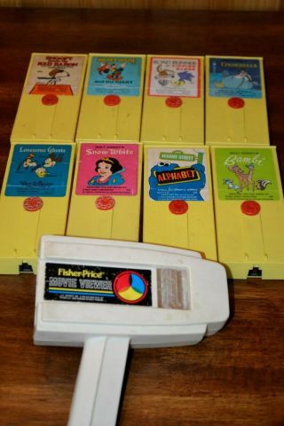 Vintage Fisher Price Movie Viewer With 8 Cartridges Inv 819 - 13