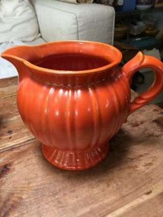 Vintage Stangl Pottery Orange Pitcher 7 "
