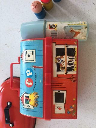Vintage Fisher Price Farm Lunch Box With Bottle 549 1962