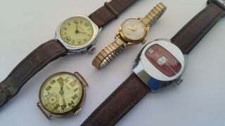 Vintage Watches Oris Ruhla Jump Hour Trench Watches.