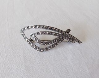 Vintage Silver Brooch With Marcasite Stones