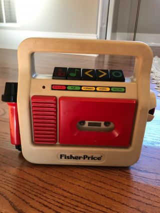 Vintage Fisher Price 1987 Cassette Tape Recorder Player Sing Along Mic Kids Toy