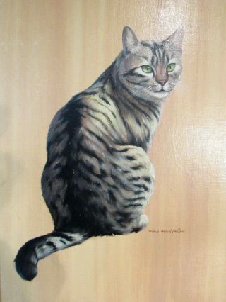 VINTAGE OIL PAINTING OF CAT BY ZINO MADDALONI 5