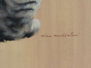 VINTAGE OIL PAINTING OF CAT BY ZINO MADDALONI 6