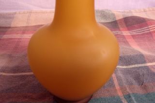 Vintage Unique Frosted Glass Amber Brown Vase 8 