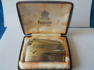 Vintage Boxed Ronson Varaflame Gas Pocket Lighter