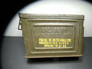 Vintage Ww2 World War 2 Canco Empty Ammo Box 30 Cal M1 Ca 1945 With Lid