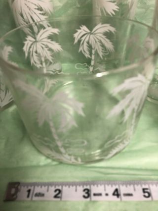 Palm Tree Tumblers Set Of 6 Vintage Drinking Glasses,  Glass Bowl/Cocktail Set 3
