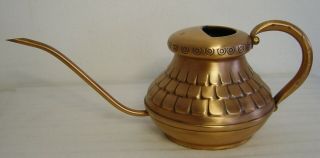 Vtg 60s/70s Copper Watering Can With Relief Pattern