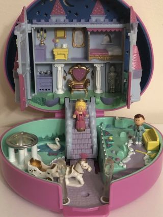 1992 Polly Pocket Starlight Castle Playset Dolls Swan Bluebird Vintage Complete