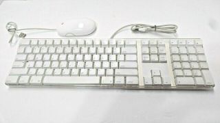 Apple Mac Pro A1048 White Usb Keyboard Wired And Apple Mighty Mouse A1152 Wired