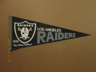Nfl Los Angeles Raiders Vintage The Silver & Black Team Logo Football Pennant