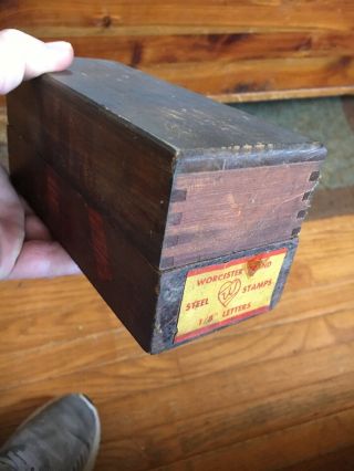 Vintage Worcester 28 Piece Steel Metal Punch Letter & Stamping Kit Box Set 1/8” 6