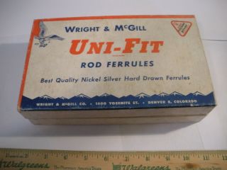 Wright And Mcgill Uni - Fit Rod Ferrules Vintage Old Stock Display Box No 304 30x
