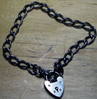 British Sterling Silver Bracelet Lock 9.  3 Grams Vintage L@@k - - - -