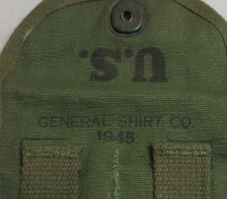WW2 Vintage US GI Issue.  30 M1 CARBINE MAG POUCH 1945 GENERAL SHIRT CO 4