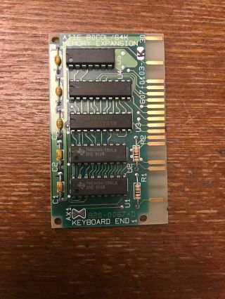 Apple Iie 80 Col 64k Memory Expansion 820 - 0067 - D Vintage Computer Part