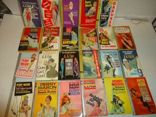 Erle Stanley Gardner 23 Vintage Mystery Paperbacks 18 - 35 Cent And 4 - 45c - 1 - 95c