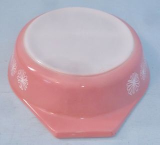 Vintage Pyrex Pink Daisy Divided Casserole Dish w/ Glass Lid 1 1/2 Quart 5