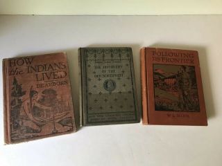 3 Vintage School Books Texts American Northwest Frontier Indian Readers