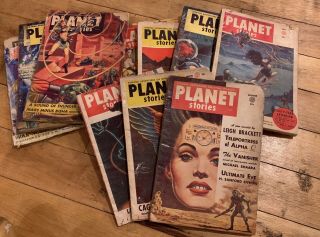 10 Vintage Science Fiction Planet Stories Magazines Sci Fi Fantasy Pulp 1950s