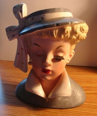 Vintage 1959 “lucy” Head Vase Napco C3959 - 5 1/2 " Needs Some Tlc
