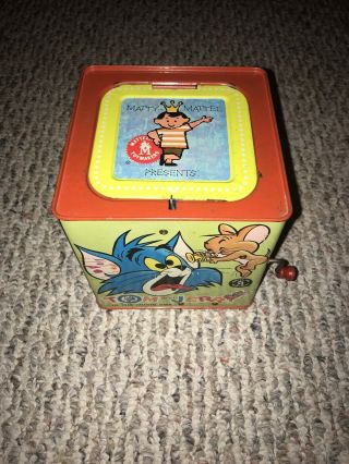 VINTAGE MATTEL INTERNATIONAL TOM AND JERRY MUSIC BOX (JACK IN THE BOX) READ DESC 5