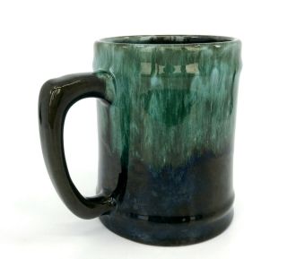 Bmp Coffee Mug Blue Mountain Pottery Canada 17oz Blue Green Drip Glaze 1960s Vtg