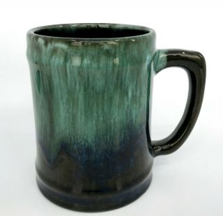 BMP Coffee Mug Blue Mountain Pottery Canada 17oz Blue Green Drip Glaze 1960s Vtg 2