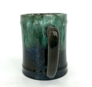 BMP Coffee Mug Blue Mountain Pottery Canada 17oz Blue Green Drip Glaze 1960s Vtg 3