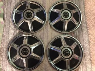 1964 - 65 Ford Mustang 14 Inch Set Of 4 Hubcaps Vintage Spoke Hubcaps