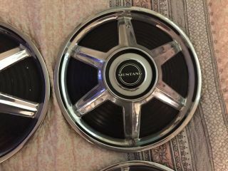 1964 - 65 FORD MUSTANG 14 INCH SET OF 4 HUBCAPS VINTAGE SPOKE HUBCAPS 4