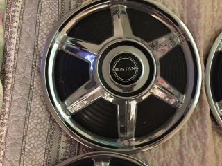 1964 - 65 FORD MUSTANG 14 INCH SET OF 4 HUBCAPS VINTAGE SPOKE HUBCAPS 5