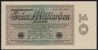 1923 10 Billion Mark Germany Old Vintage Paper Money Banknote Currency P 116 Unc