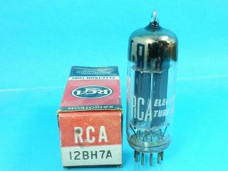 Rca 12bh7 A Vacuum Tube 1956 Black Plate D Gtr Test Perfect Nos Nib