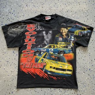 Vintage 90s Dale Earnhardt “the Man; Winston Cup” All Over Print Nascar Shirt Xl