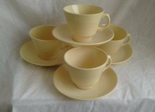 Vintage Woods Ware Jasmine 4 X Tea Cups And Saucers