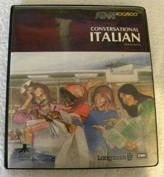 Atari Conversational Italian Cassette Program 400/800/1200xl/130xe/xegs/1450/820