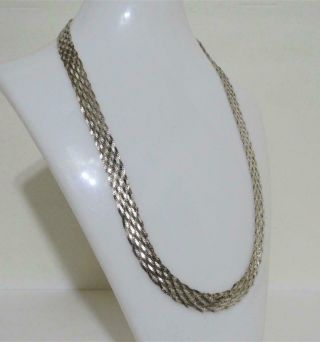 925 STERLING SILVER 10 STRAND NECKLACE VINTAGE ITALY 24 